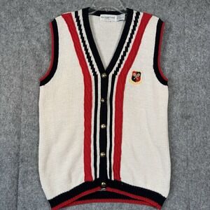 Vtg The‎ Eagles Eye Tennis Sweater Vest Mens Large Academia Varsity Crest Preppy